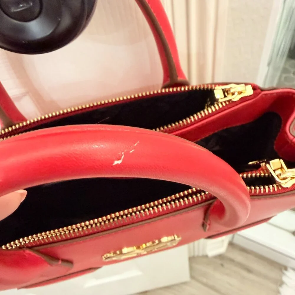 Love Moschino Red Vegan Leather Bag with Gold Hardware Worn Once - Picture 16 of 17